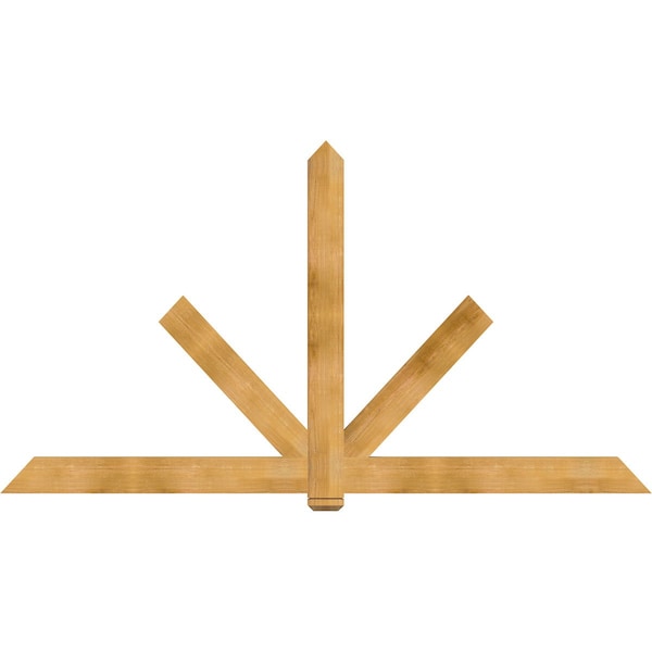 Ekena Millwork Kennewick Rough Sawn Timber Gable Bracket, Western Red Cedar, 108"W x 58"H x 2"D x 6"F, 13/12 Pitch GBW108X58X0206KEN00RWR - main